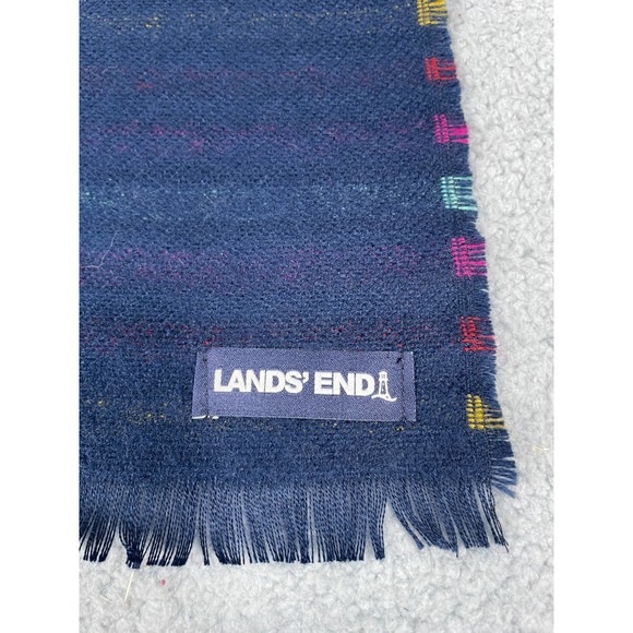 Lands' End Womens Blue Rainbow Scarf - Picture 2 of 4